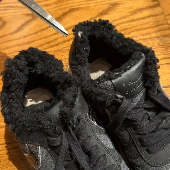 VOILE BLANCHE JULIA FUR SNEAKER BLACK SUEDE size 38 - Picture 12 of 14